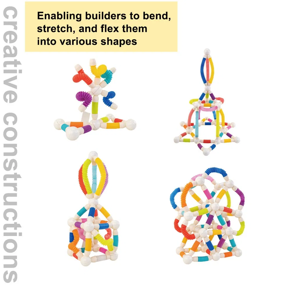 Top Selling Educational Toy Soft DIY ABS Blocks Creative Stem Learning Construction Model for Toddlers Baby Toy Building Block Magnetic Telescopic Rods
