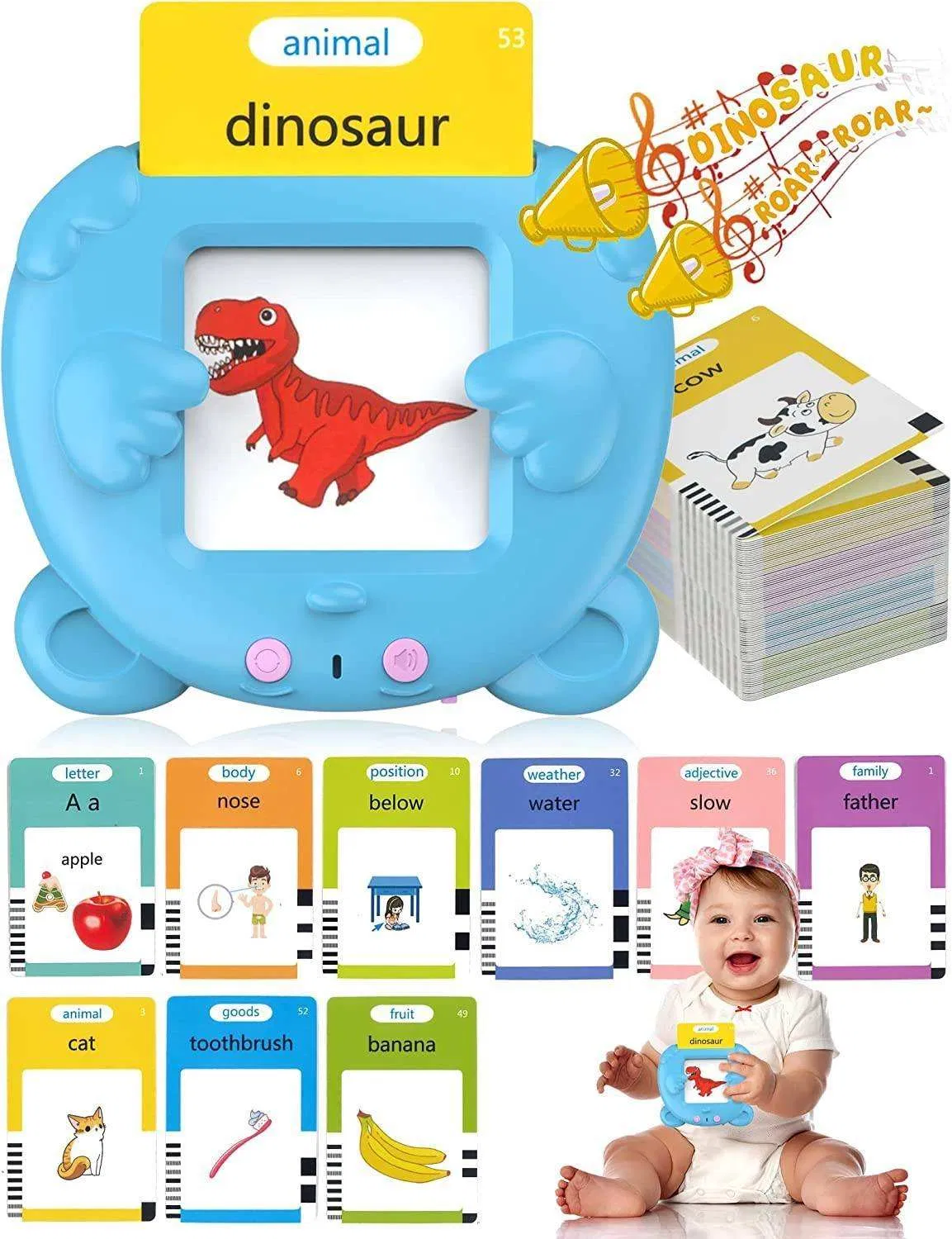 Baby Intelligent Language Learning Kids Toys Early Education Audible Card Machine