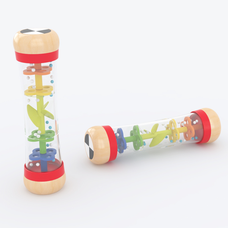 Wooden Educational Learning Toys Musical Instruments Rain Tube Montessori Beaded Raindrops