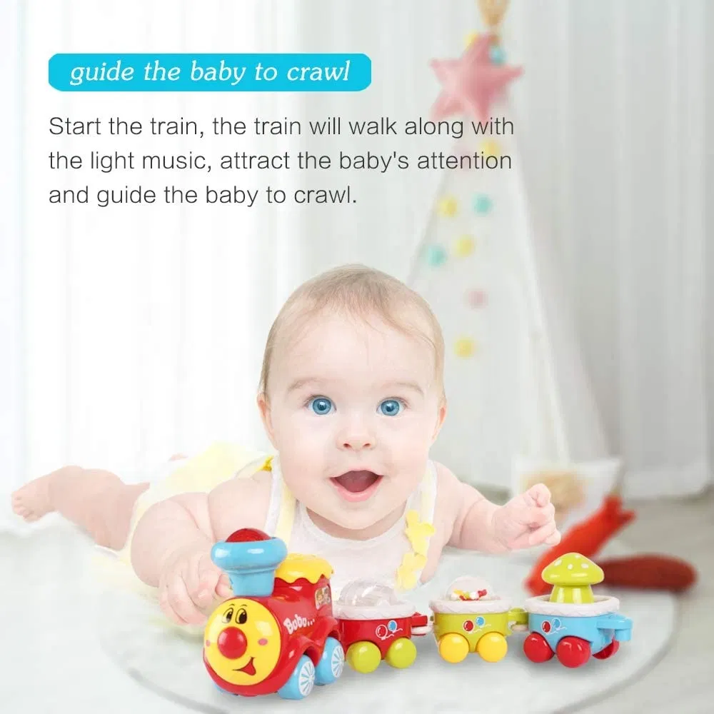 Baoli Newest Electric Train Track Baby Musical Toys, Light and Sound Early Learning Train with Hands-on Sensory Development