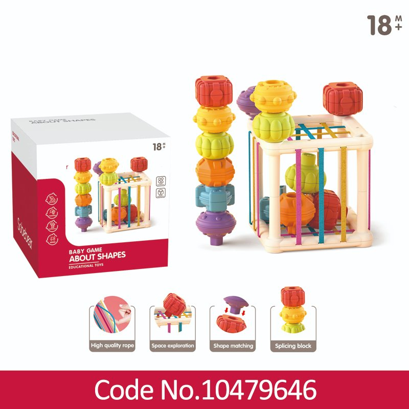 Montessori Toys for 1 Year Old, Baby Sorter Toy Colorful Cube and Multi Sensory Shape, Toddler Educational Learning Toys