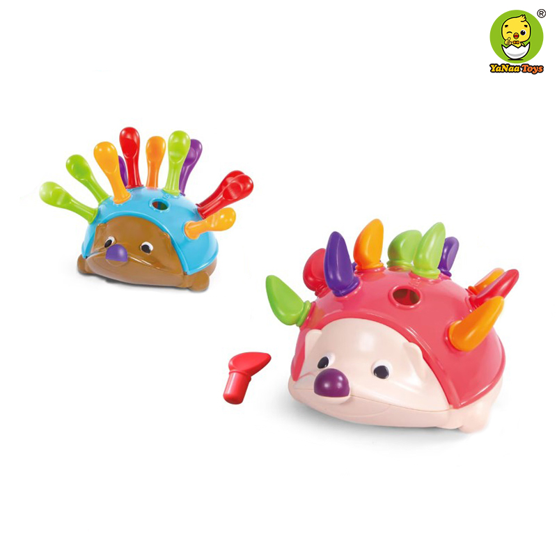 New Arrive High Quality Wholesale Plastic Toy Training Baby Color Cognition Hand-Eye Coordination Educational Hedgehog Splicing Toy