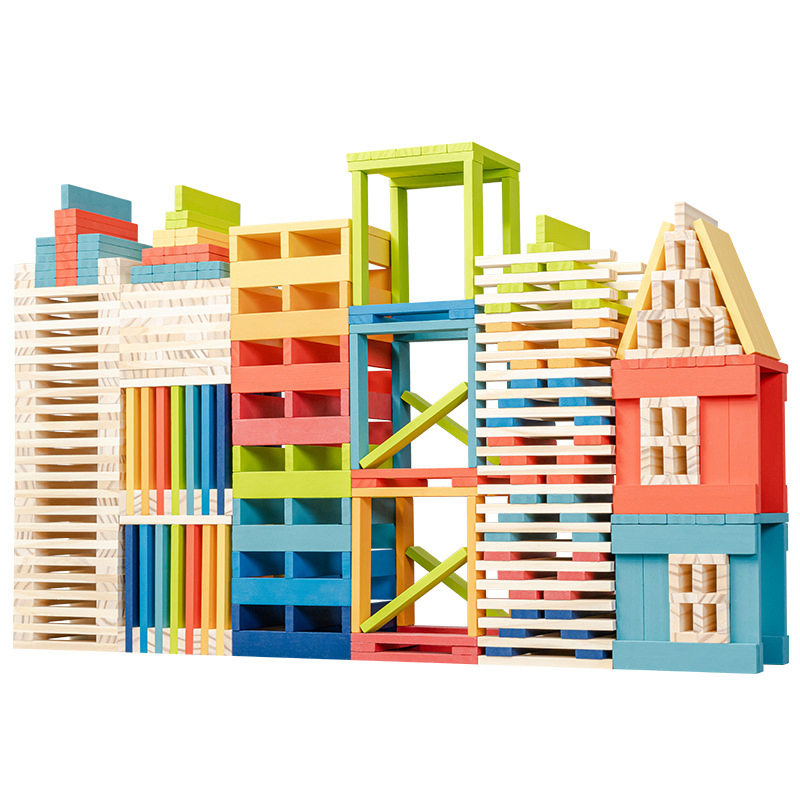 Caple Children's Toys Training Hands-on Logical Thinking Color Wooden Building Blocks