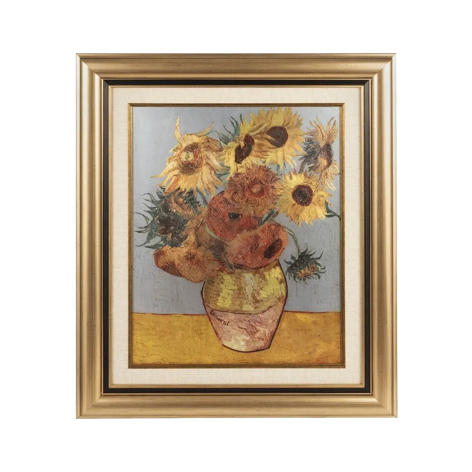Van Gogh Sunflower Silver Wall Art