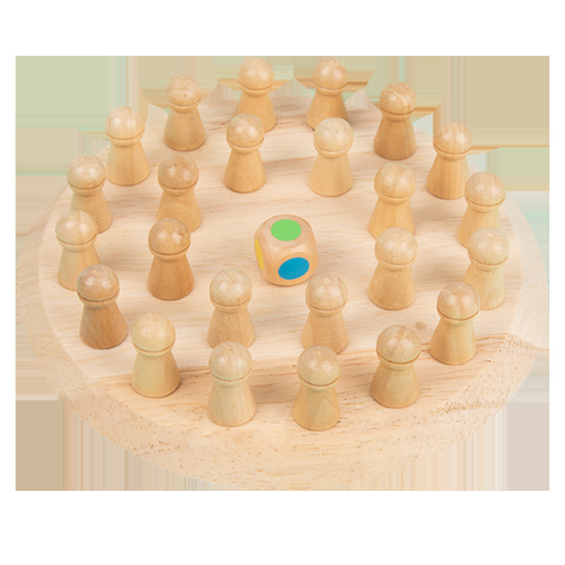 Wooden Intelligence Color Memory Chess Baby Memory Development Training Parent-Child Toys