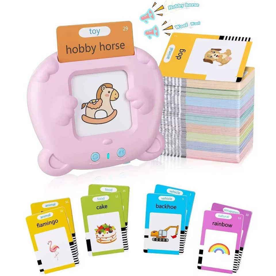 Baby Toys Talking Flash Cards for Kids Early Learning Educational Toy with Audio Sounds Montessori Language Development Toddler Flashcards Kids Toys
