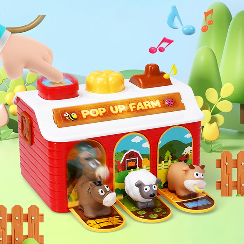 Hand Eye Coordination Plastic Catapult Baby Musical Keyboard Toys China Wholesale and Baby Products with Rubber Animals