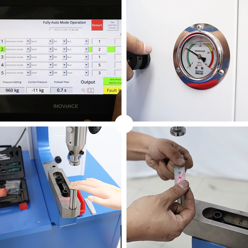 340mm Throat Height 100% Safety System Counting Function Leakproof Count 8 Ton Insertion Rivetingmachine