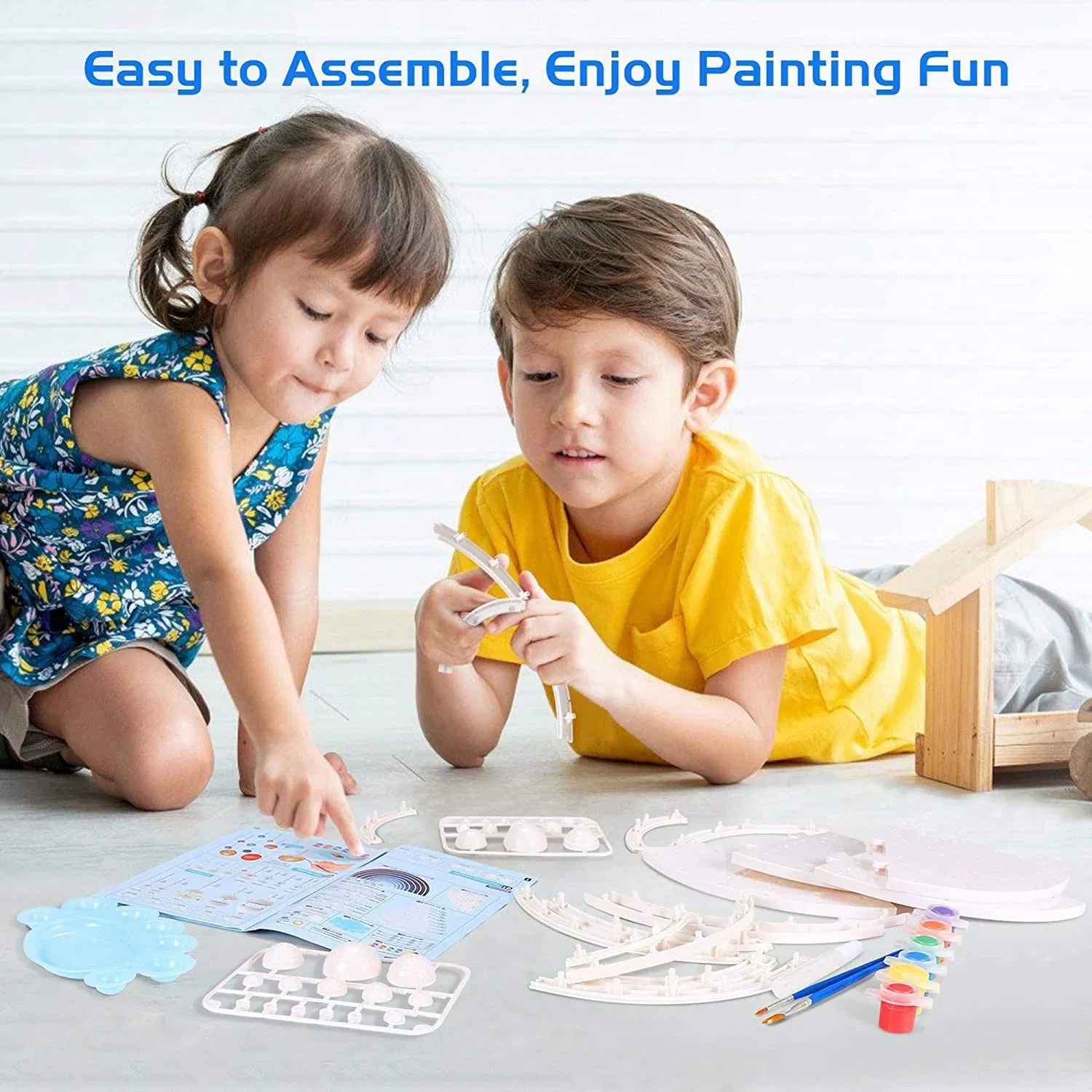 Solar System Eight Planets and Three Planets DIY Assembly Toy Painting Set Interactive Toy Educational Stem Toys Kids Drawing Toy