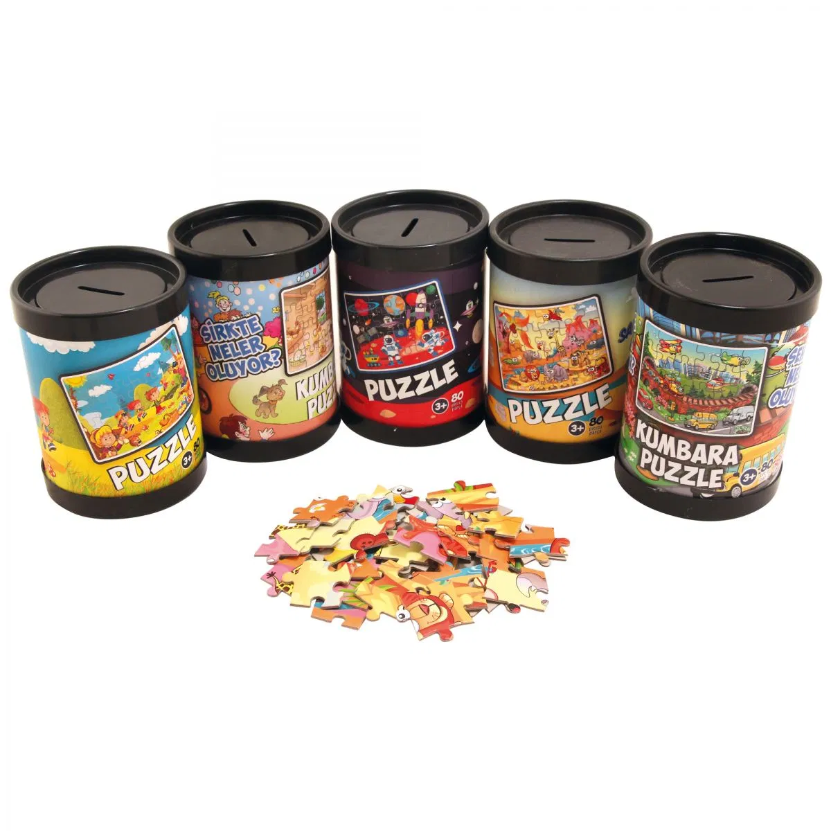 Custom Jigsaw Puzzles Bucket Matching Early Learning Children Paper Cards Games Memo Toy Printing Paper Puzzle Intellectual Educational Toys