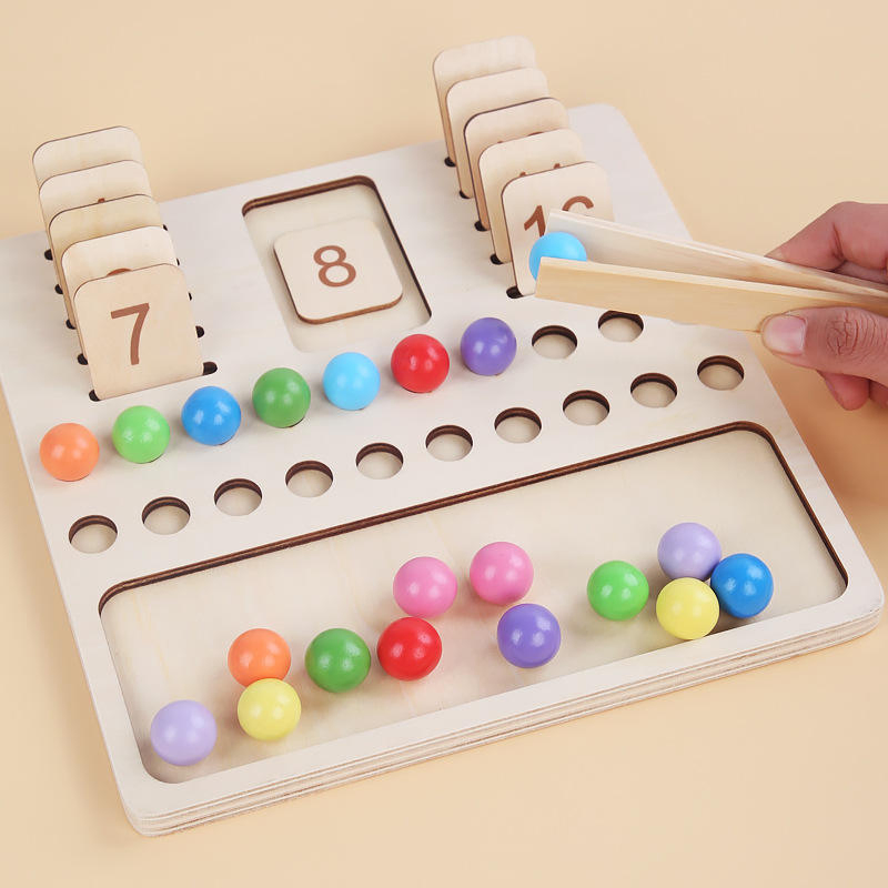 Zhiqu Two-in-One Digital Learning Board Fun Wooden Toys Children's Baby Educational Education-Addition Subtraction Math Toys