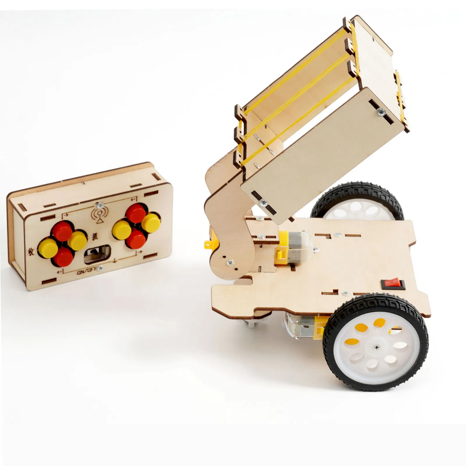 Remote-Controlled Ball-Picking Car Kit Children′ S DIY Stem Creative Scientific Programming Technology Learning Wooden Educational Toys