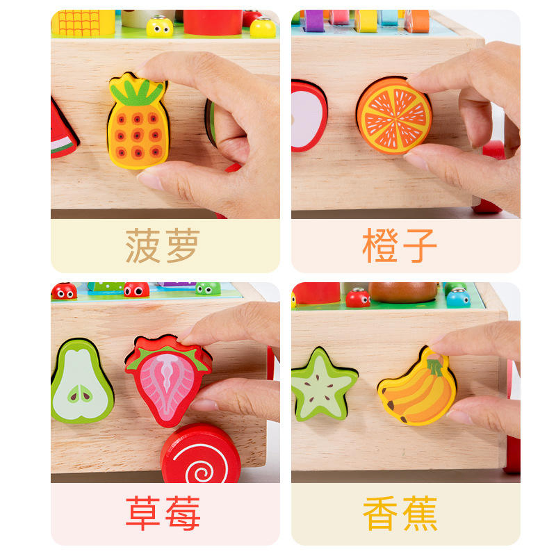 Baby Educational Wooden Montessori Shape Sorting Magnetic Fishing Toy