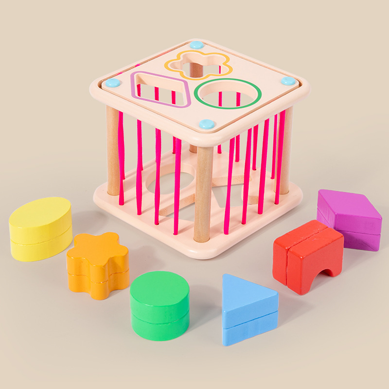 Shape Sorter Montessori Storage Cube Sense Training Educational Toys