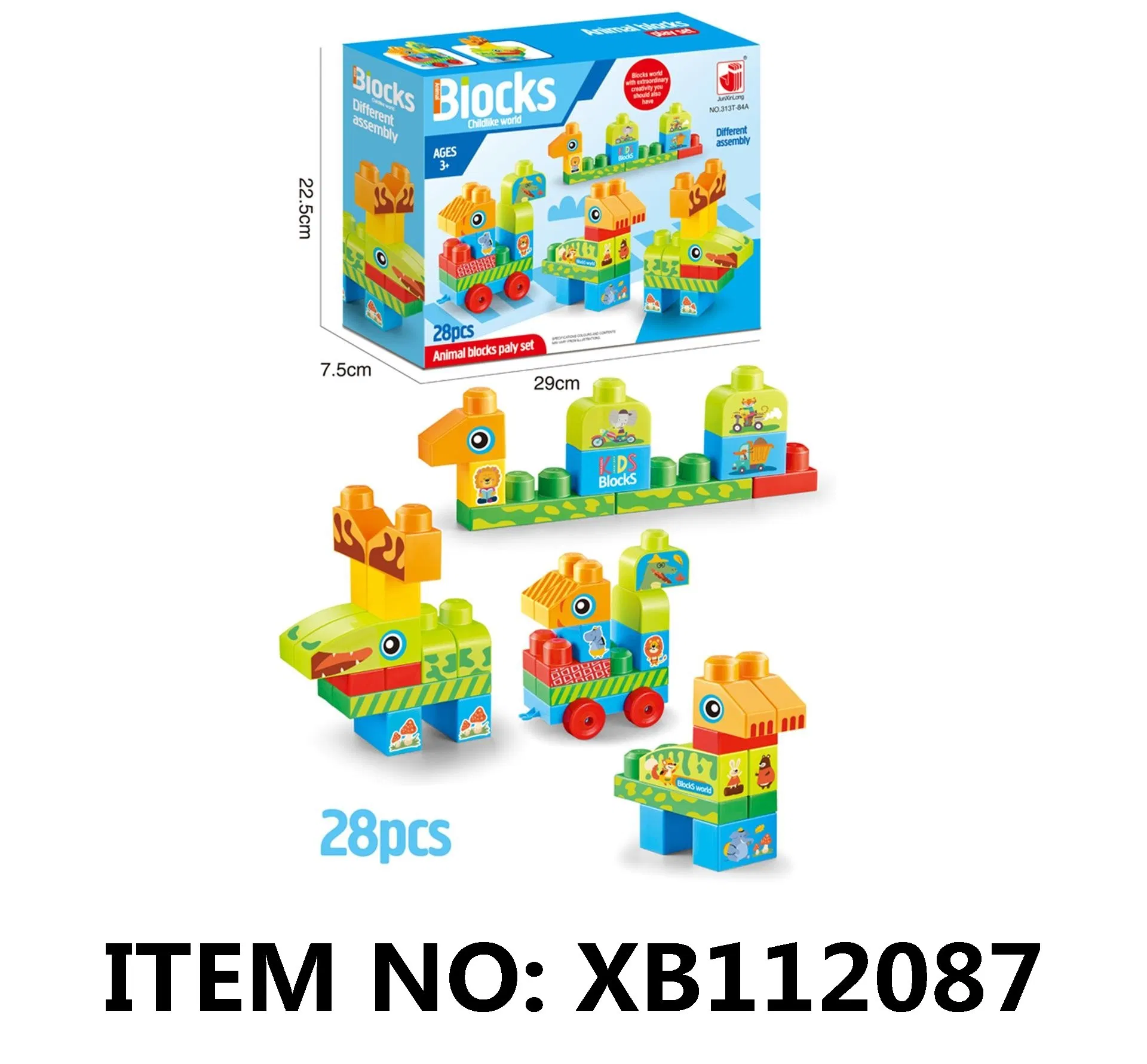 Xinbo Creative 28-Piece Building Blocks Set for Kids' Learning Big Blocks Set Mega Blocks