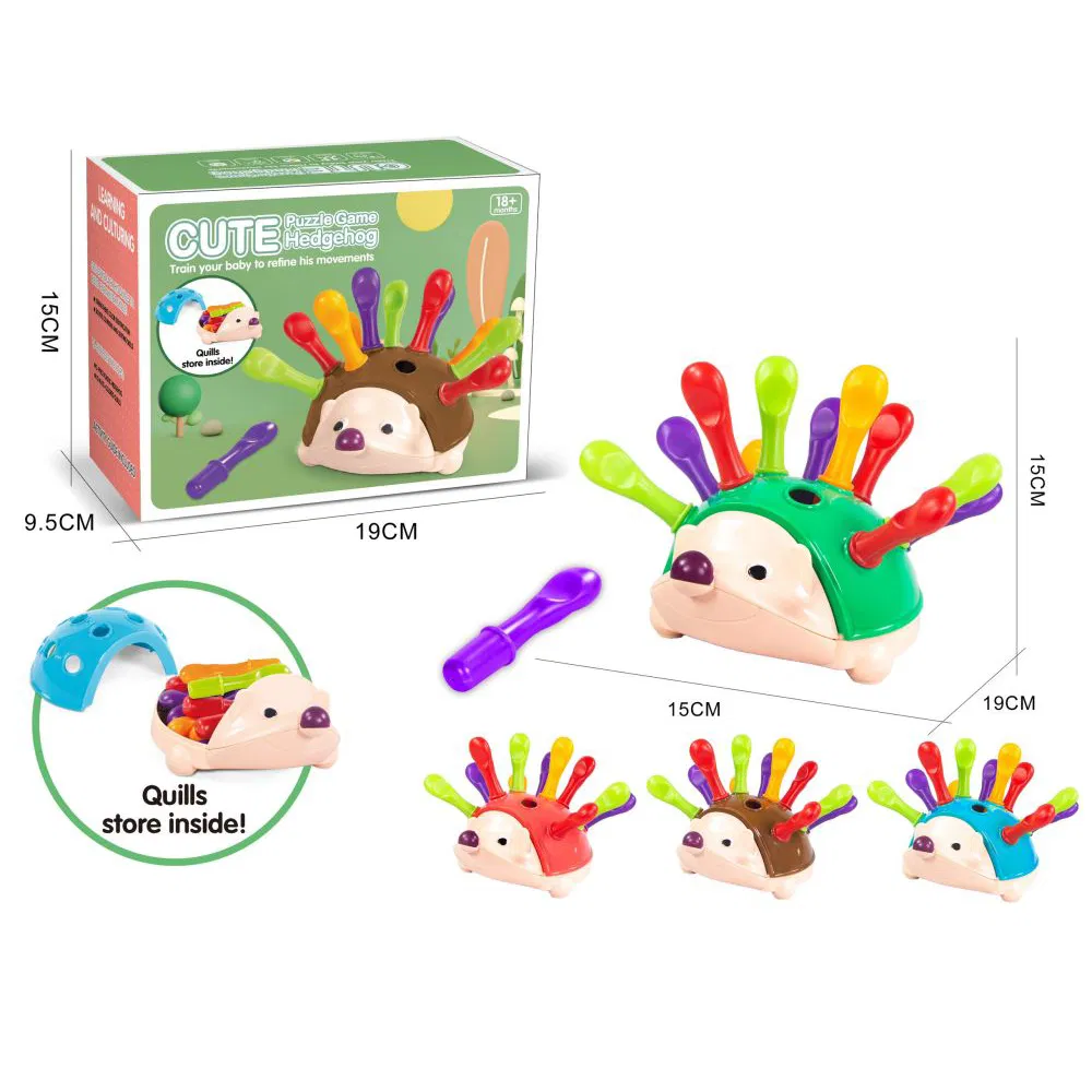New Arrive High Quality Wholesale Plastic Toy Training Baby Color Cognition Hand-Eye Coordination Educational Hedgehog Splicing Toy