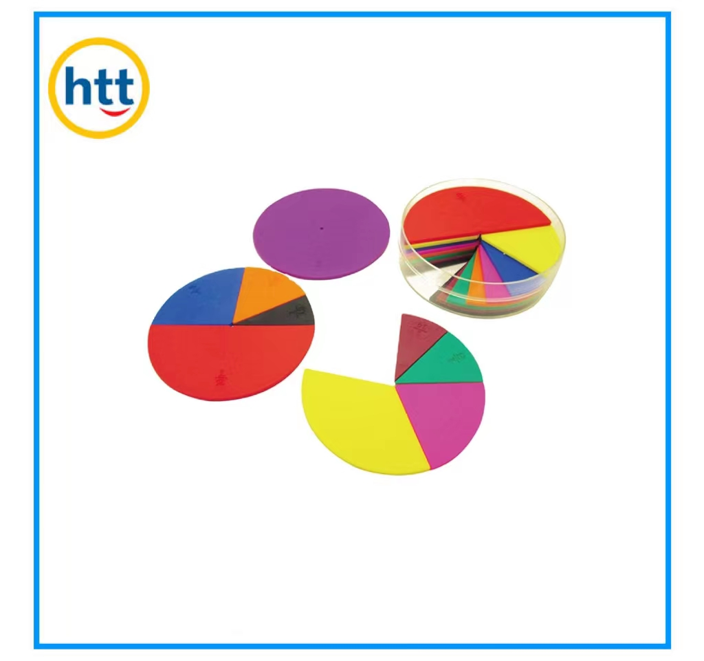 Math Toys Plastic Fraction Circle Set for Kids Learning Math Numbered