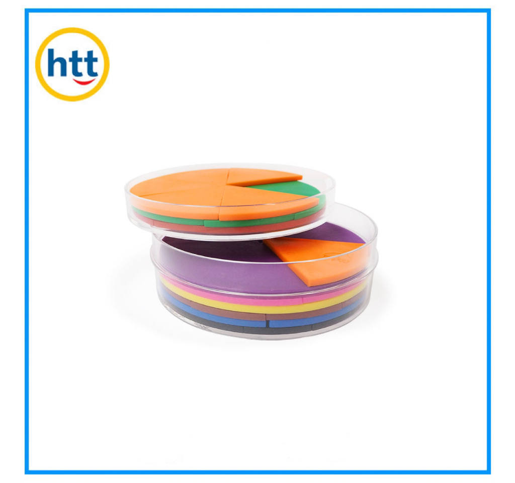 Math Toys Plastic Fraction Circle Set for Kids Learning Math Numbered