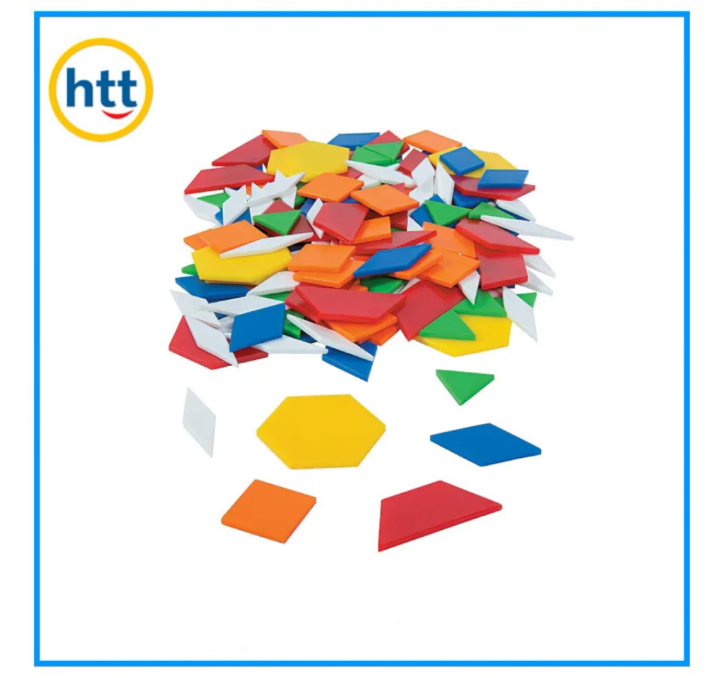 Plastic Kid Toy Pattern Blocks, Puzzle Blocks, Early Math Plastic Toys