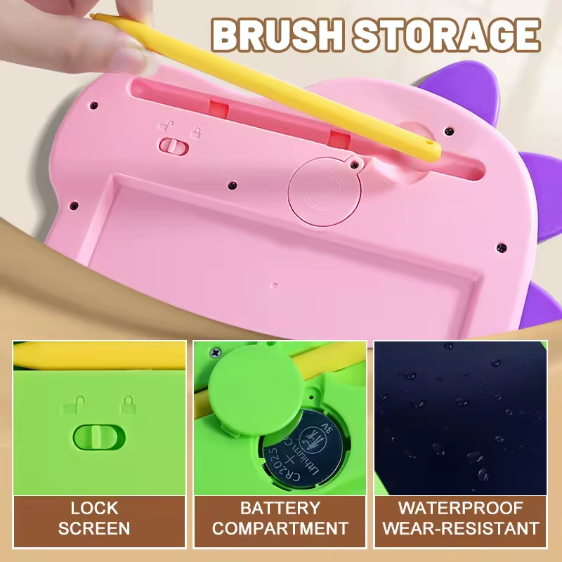 Early Education Stem Learning Drawing Toy for Kids 10-Inch Crocodile LCD Writing Tablet Digital Writing Pads