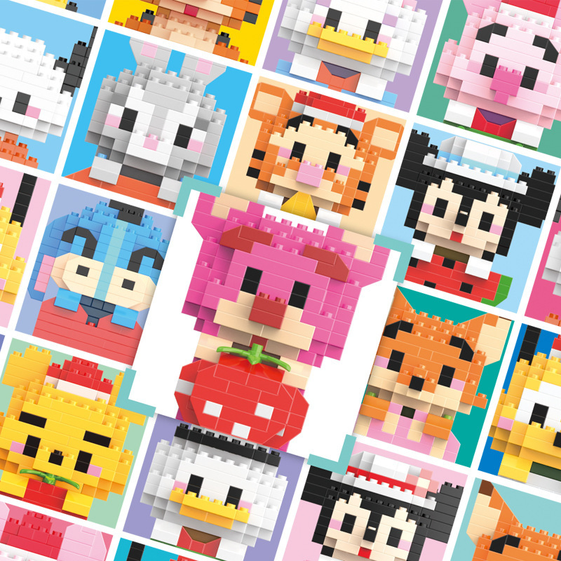 Wholesale ABS Mini Plastic DIY Animation Building Blocks Model Toy Set Educational 40-Piece Children 5-7 Years Packed Gift Box