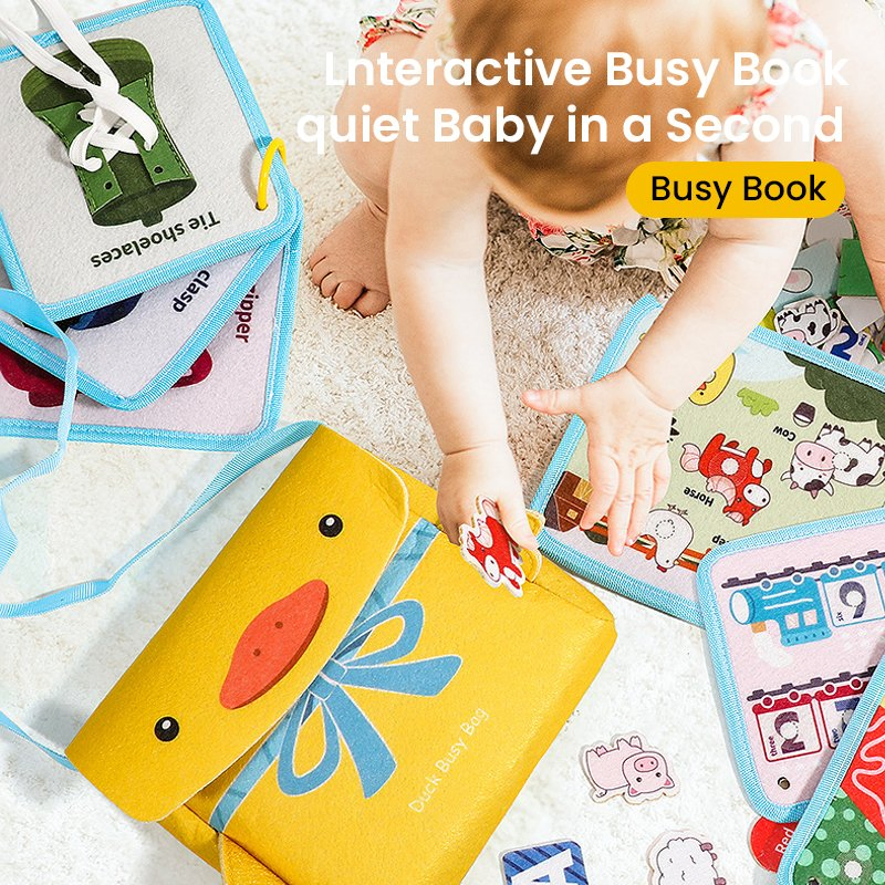 Animal/Color/Shape/Letters/Numbers/Puzzle Cognitive Matching Toy Daily Skill Development Montessori Baby Busy Book Messenger Bag