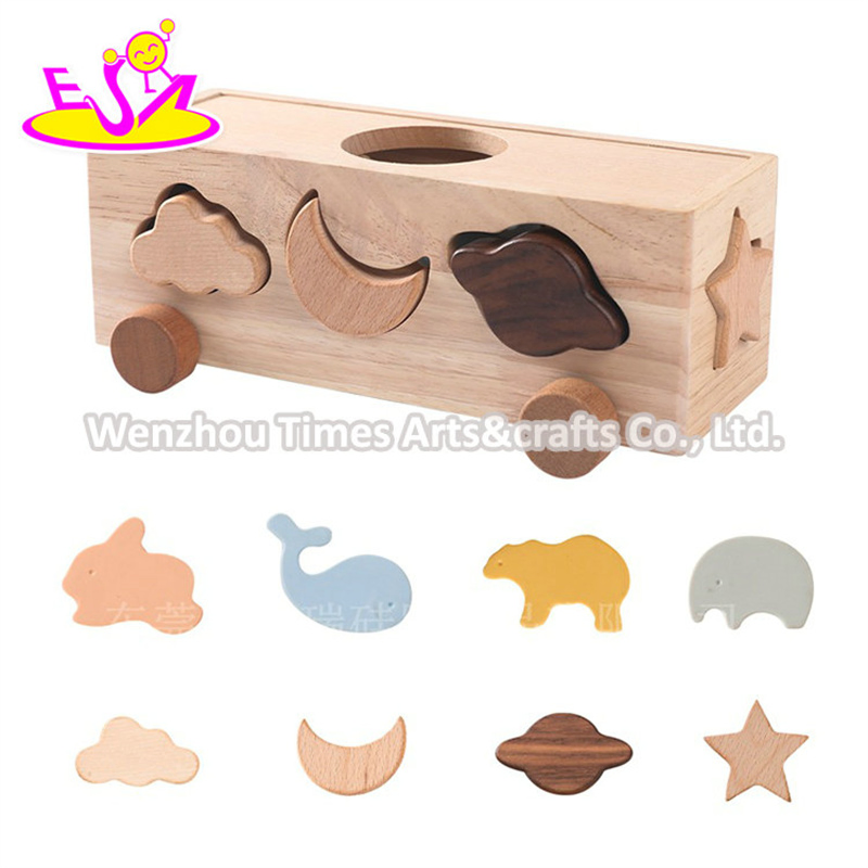 Educational Stem Geometric Toy Wooden Shape Sorter Car for Toddler W12D487
