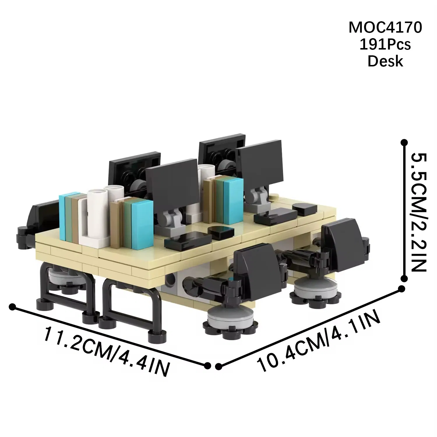 Moc Bricks All-in-One Gaming Computer Tables Desk Chair Juguetes Mini Building Block Sets Moc4165-4170