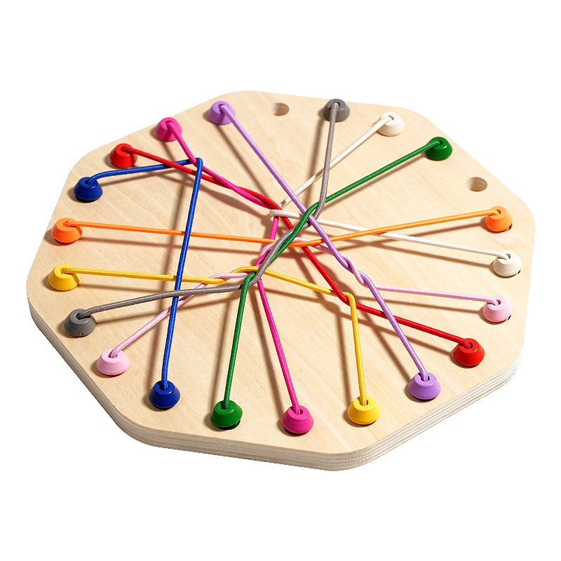 Low Price Children's Puzzle Octagonal Untangling Game Training Logical Thinking Wooden Toys