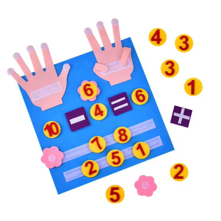 DIY Felt Finger Numbers Counting Baby Learning Math Felt Educational Toys for Kids Learning