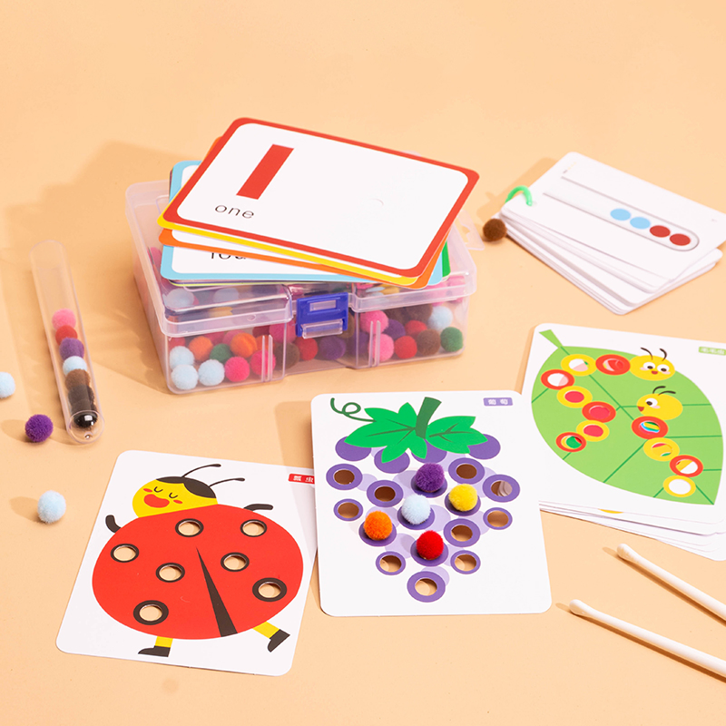 Early Learning Toddlers Beads Number Matching Game, Preschool Color Sorting Kids Arithmetic Toys for Cognitive Intelligence Development and Kindergarten Puzzle