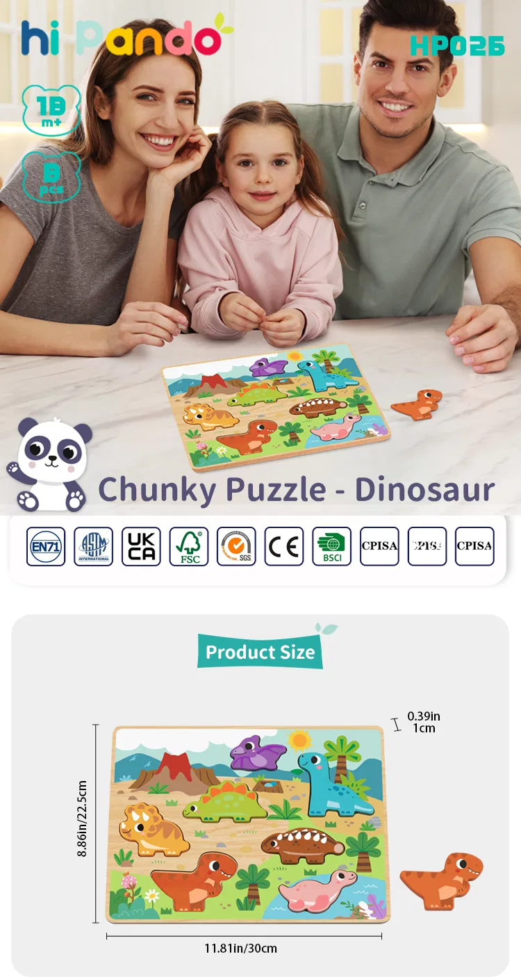 Shapes Chunky Wooden Dinosaur