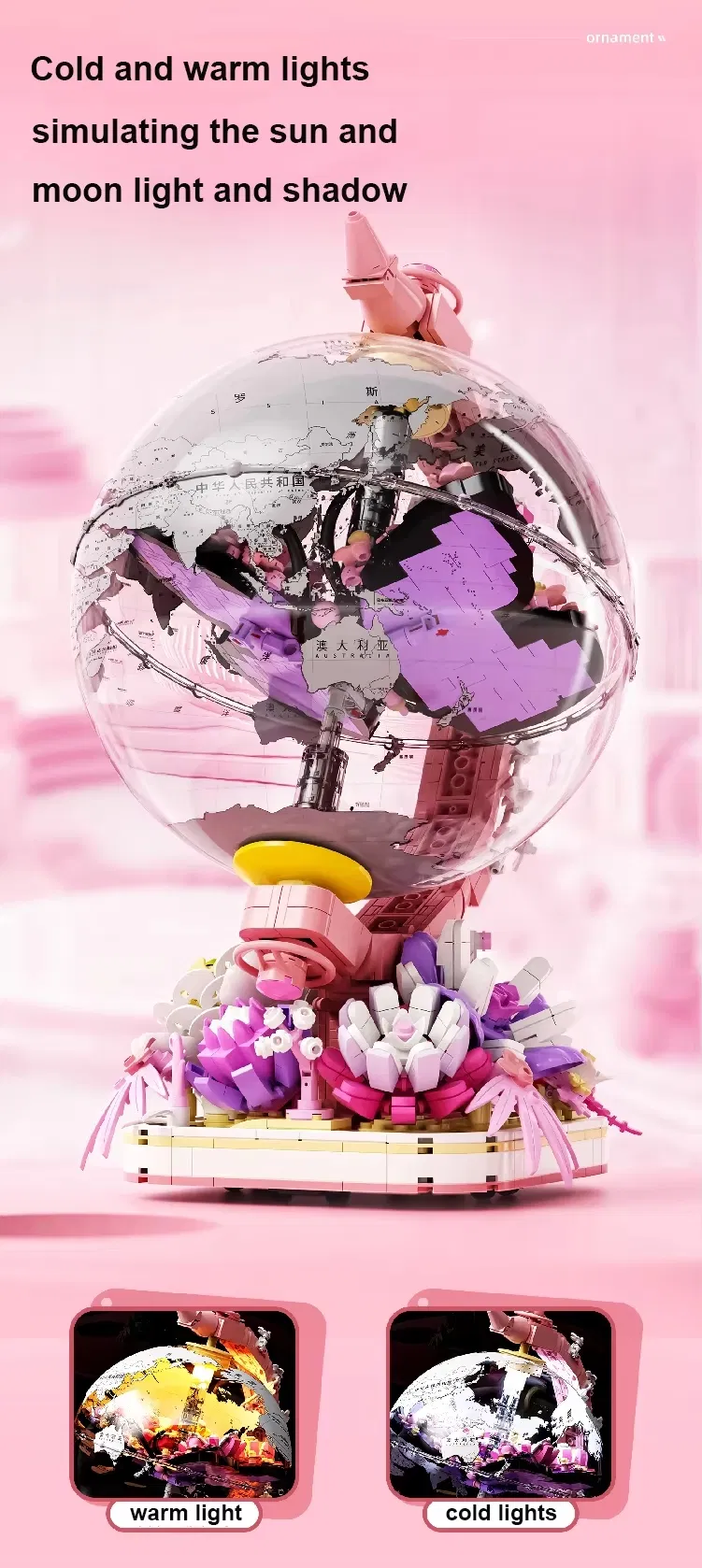 Rotating Globe Building Set Detail 3