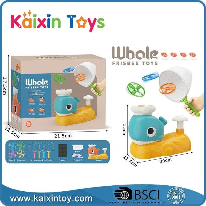 Indoor Outdoor Toys for Kids, Flying Disc Launcher Toy 3 4 5 6 Year Old Kids with 4 Flying Saucers 2 Net Pocket Hand Eye Coordination Toys for Kid (10473499)