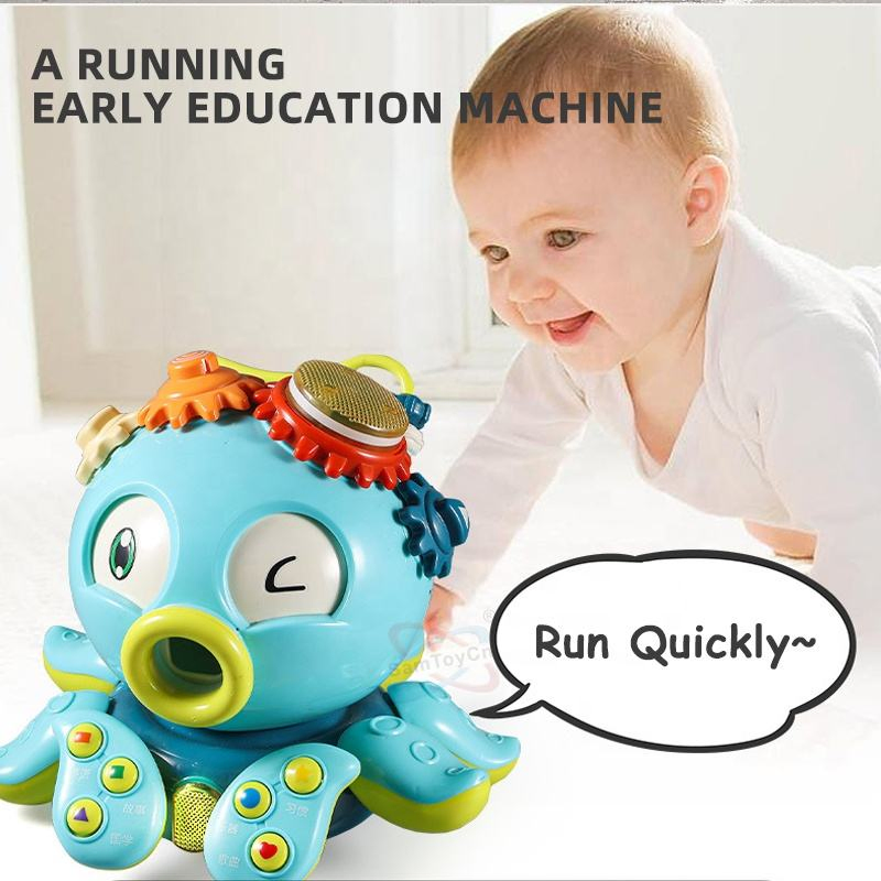 Multifunction Cartoon Octopus Montessori Baby Educational Learning Letters and Language Toys