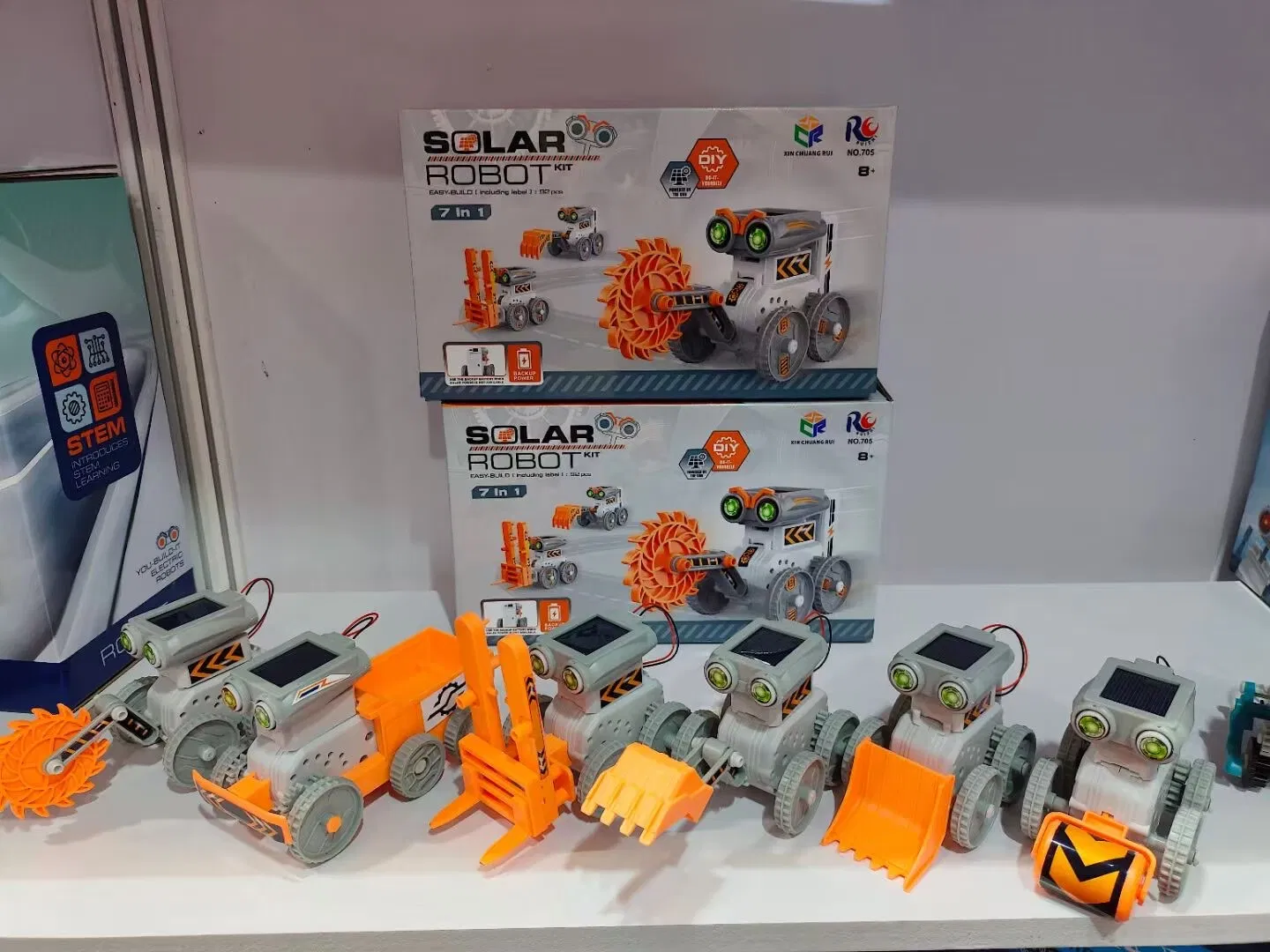 7 in 1 Solar Robot Stem Toy 2025 New Teaching DIY Building Blocks Powered Children School Learning Tool Educational Technological Gadget Kit Science Kids Toy