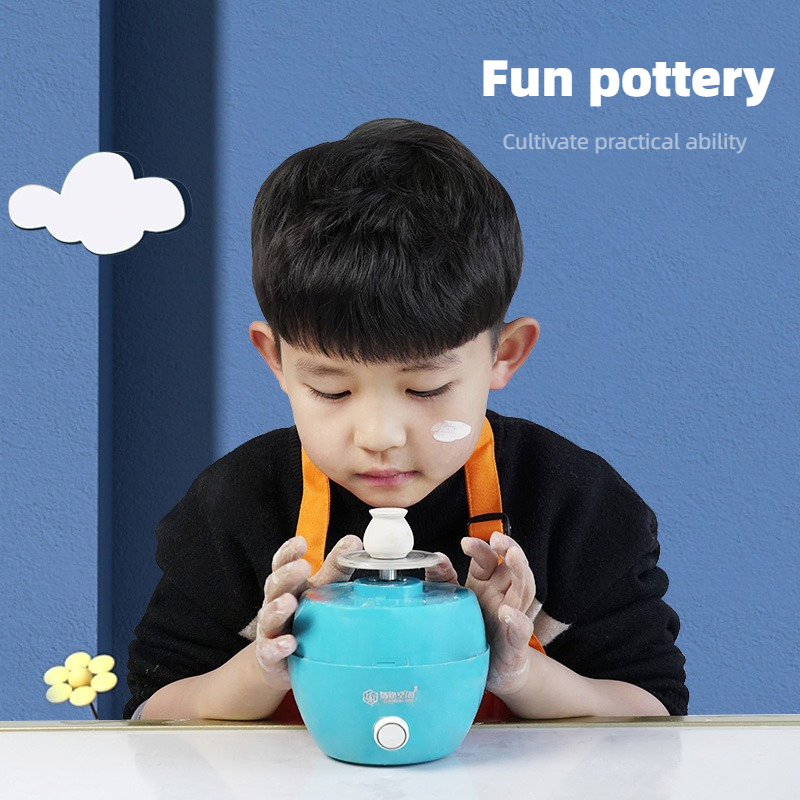 Eggy Mini Potter's Wheel for Kids Safe &amp; Fun Clay Toy Set for Children's Art Craft Creative Learning Stem Gift for Beginners
