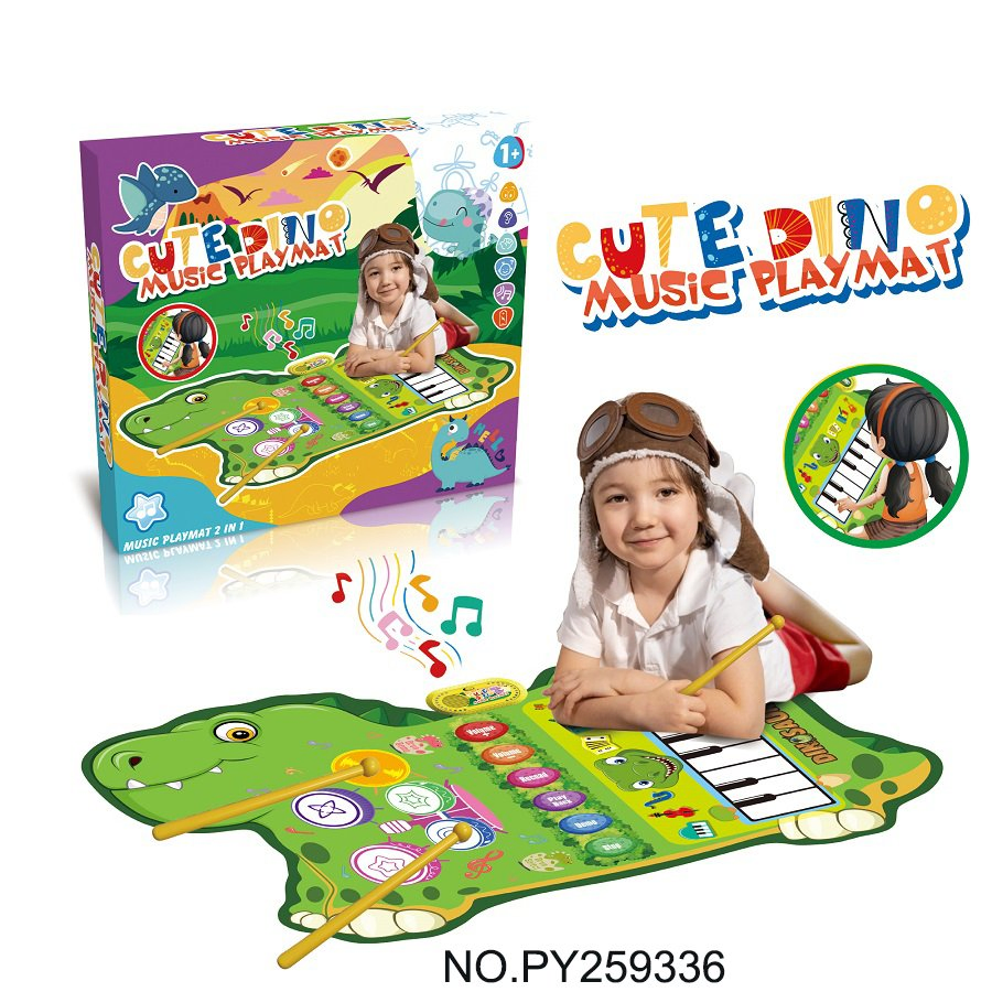 Kids Learning Musical Piano Keyboard Mat with 2 Sticks Educational Percussion Piano Play Mat Toys