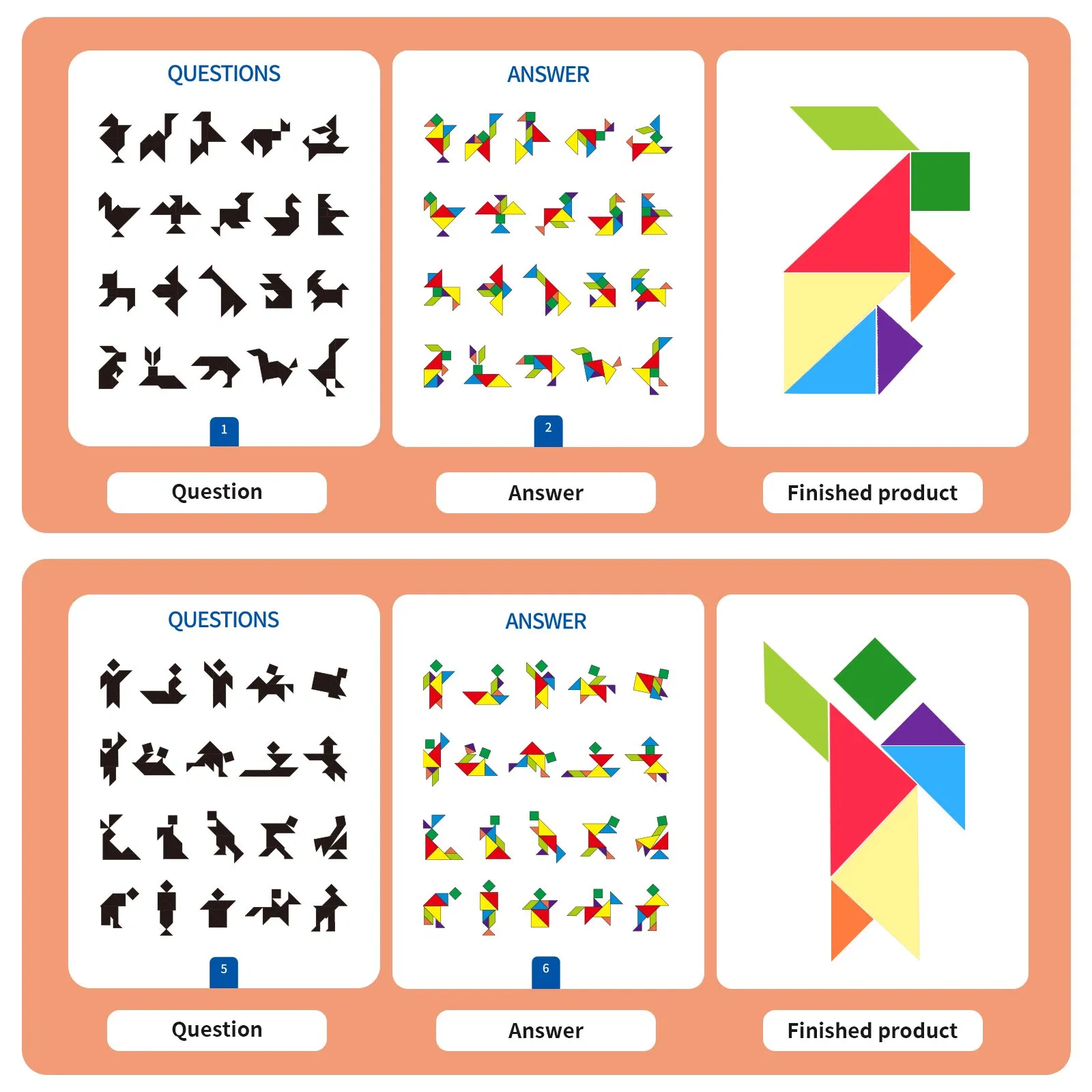 Magnetic Tangram Puzzle - Stem Learning Toy for Kindergarten &amp; First Grade, Montessori Math Activity for Ages 5+