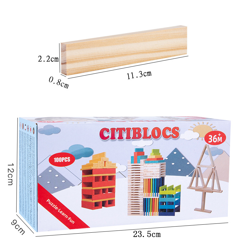 Caple Children's Toys Training Hands-on Logical Thinking Color Wooden Building Blocks