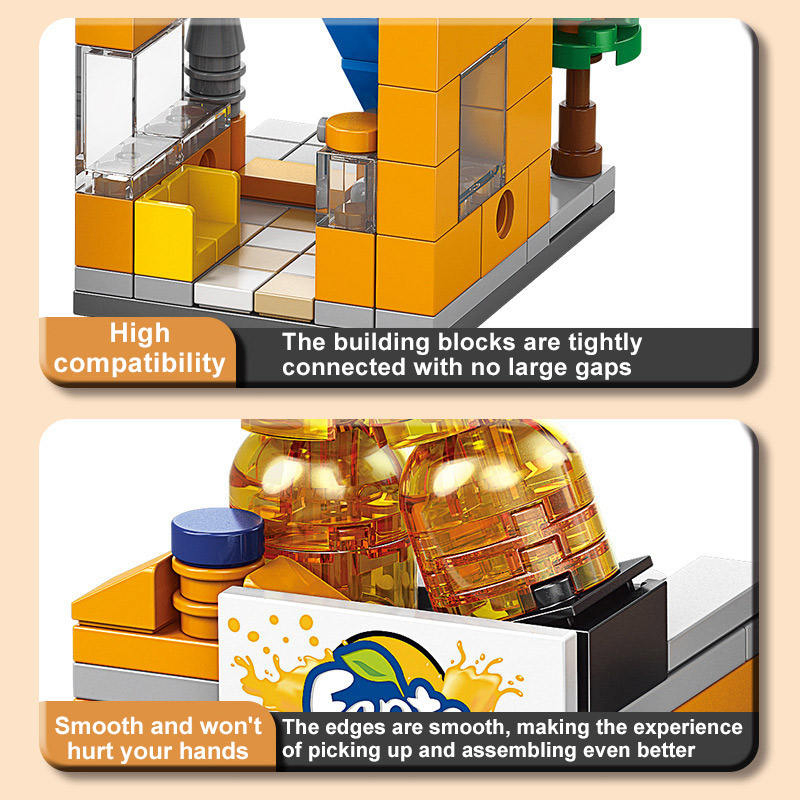 OEM ODM Customiz Toys Kids 8 in 1 3D Building Block Sets Mini City Street View Building Blocks Sets