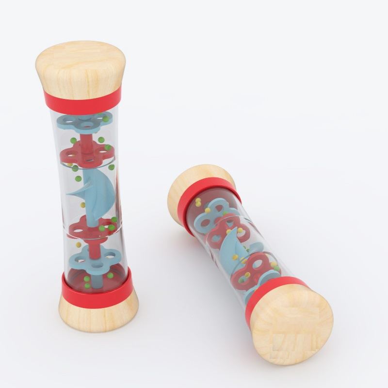 Wooden Educational Learning Toys Musical Instruments Rain Tube Montessori Beaded Raindrops