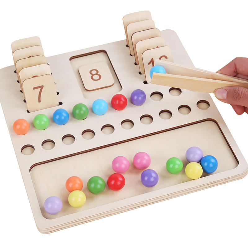 Zhiqu Two-in-One Digital Learning Board Fun Wooden Toys Children's Baby Educational Education-Addition Subtraction Math Toys