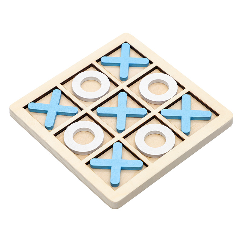 Wooden Xo Tic-Tac-Toe Board Children's Logical Thinking Training Jiugongge Board Game Educational Toy Parent-Child Interactive Game