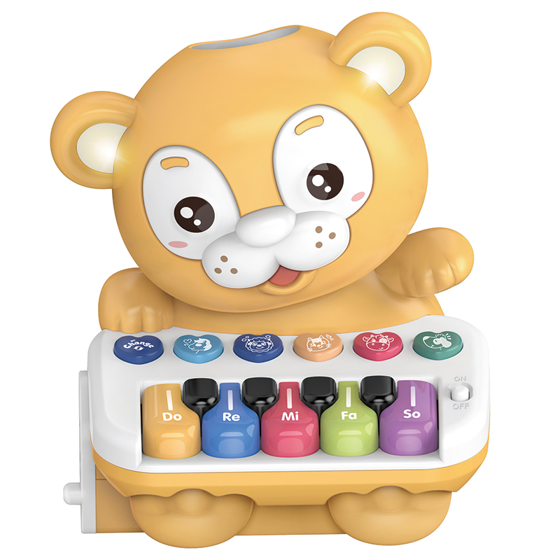 Baby Educational Toy Language Learning Music English Spanish Digital Cartoon Cute Tiger Cute Bear Electronic Organ Baby Toy Birthday Gift