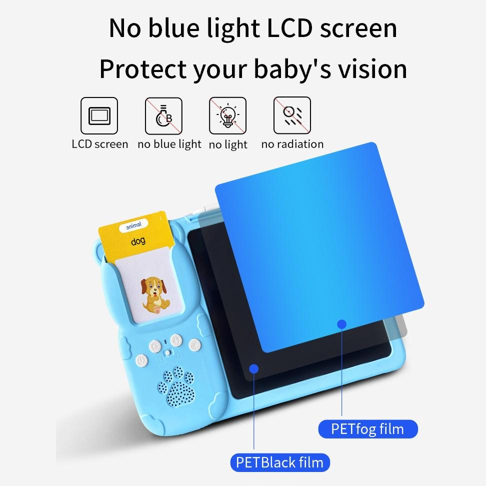 AiJH 2 in 1 Learning Flash Card Machine LCD Drawing Doodle Reading Early Education DIY 112 Cards Drawing Toys