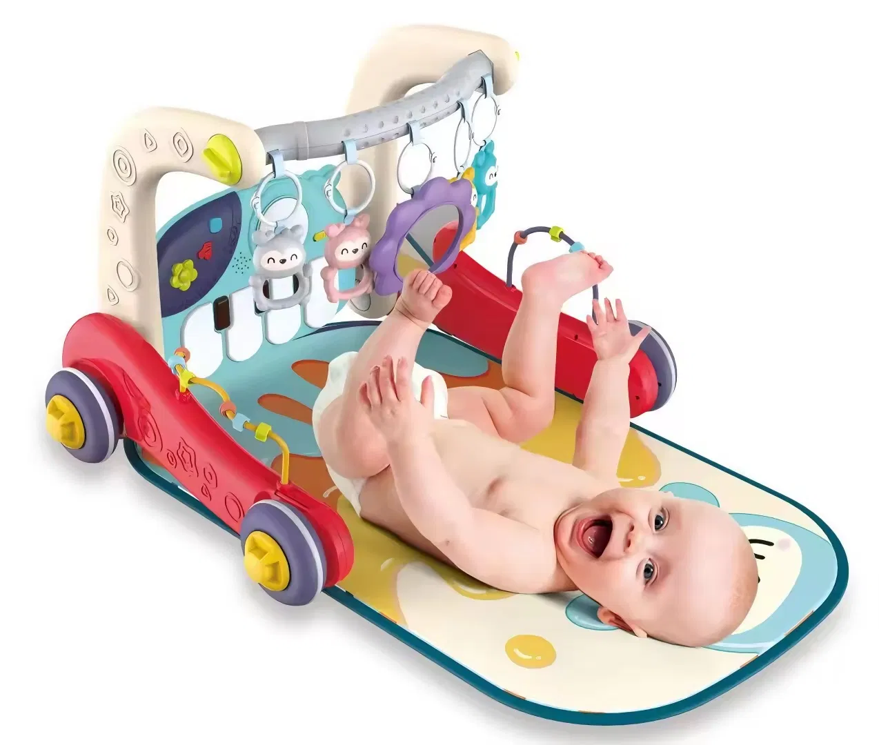 Xinbo Kid Tummy Time Mat Gym Play Musical Piano Baby Activity Center with Learning Sensory Strollers Learn to Walk Toddler Toy