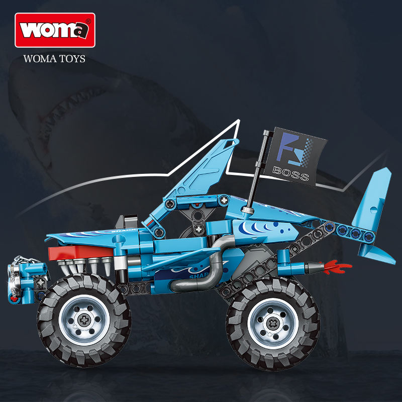 Hot Selling Retail Sales Shark Building Car SUV Car Plastic Stem Small Building Blocks Little Bricks Set