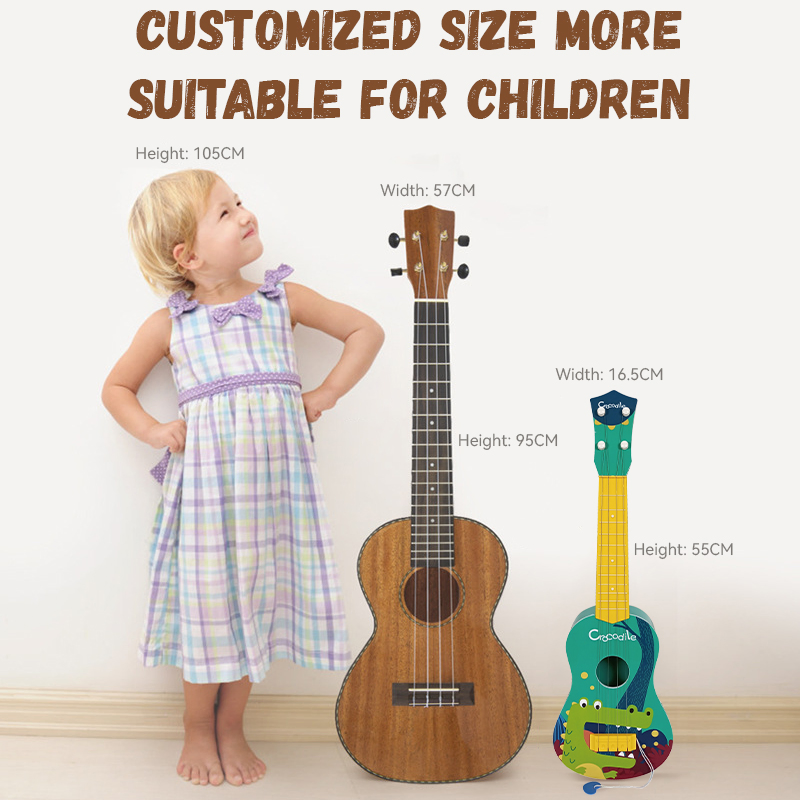 Children Enlightenment Musical Instruments Learning Toy Ukulele Educational 4 Strings Plastic Electronic Guitar Toy for Kids