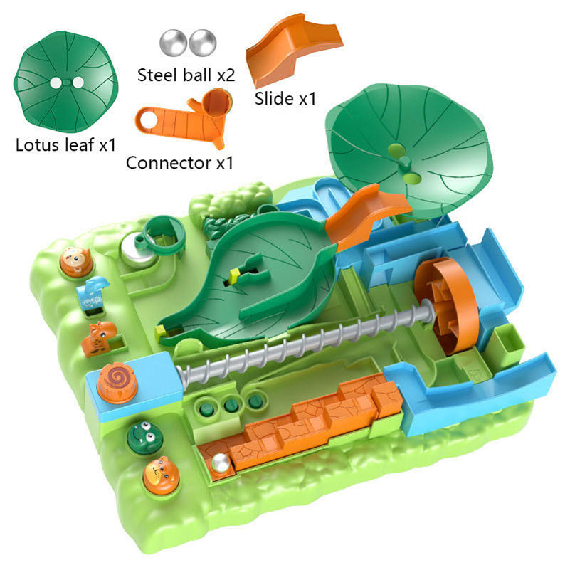 Kids Logical Thinking Educational Montessori Brain Teaser Labyrinth 3D Marble Ball Jungle Adventure Track Game Maze Puzzle Toy Plastic Toy